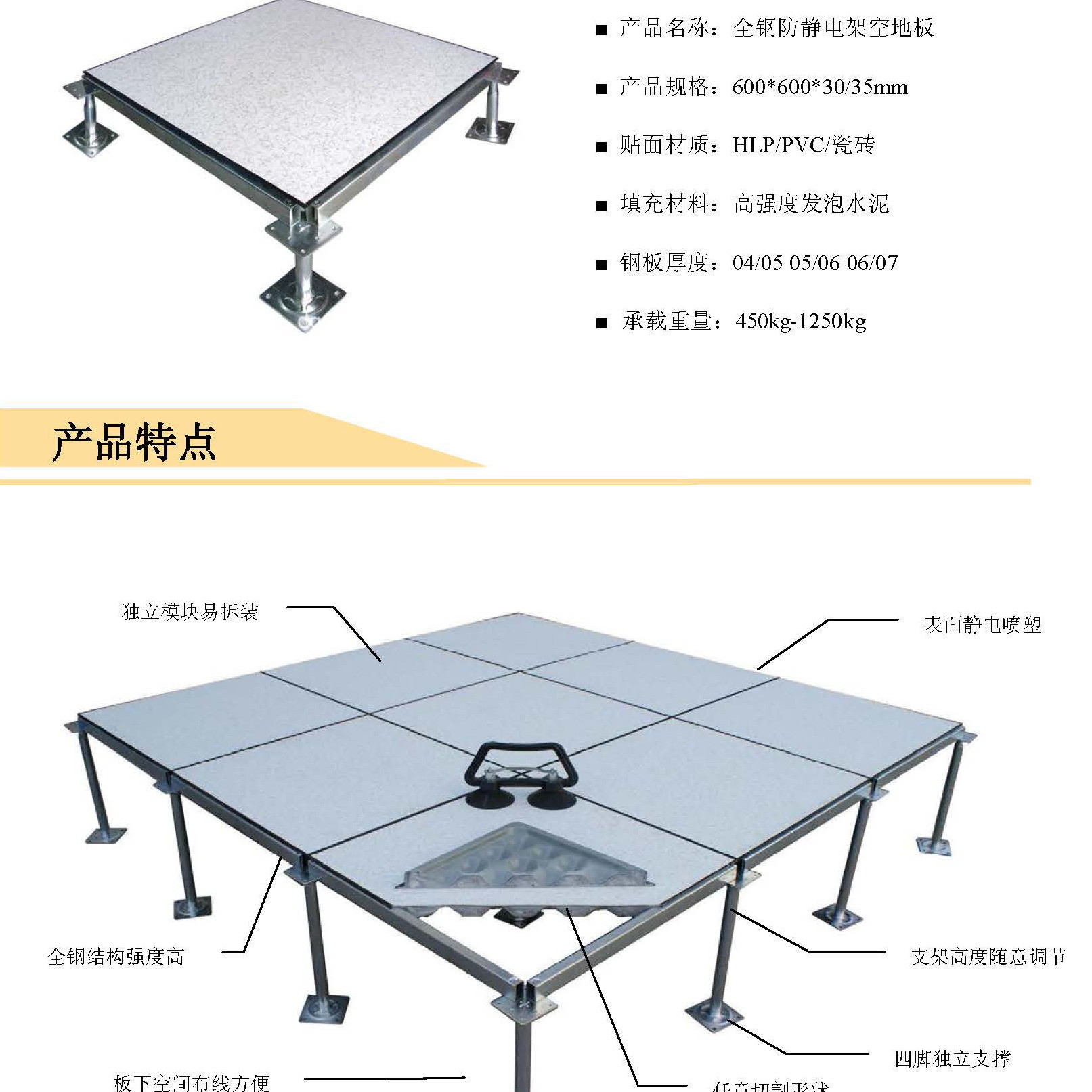 防静电地板施工工艺：